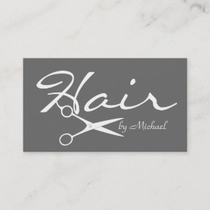 Cartão De Visita Fundo de Cinzas Elegante Hair Stylist