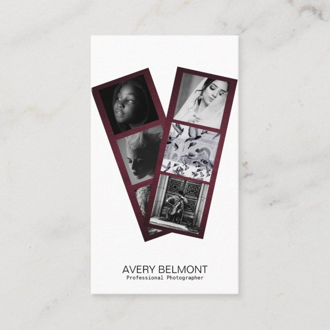 Cartão De Visita Fundo de colagem de fotografia moderna (Frente)