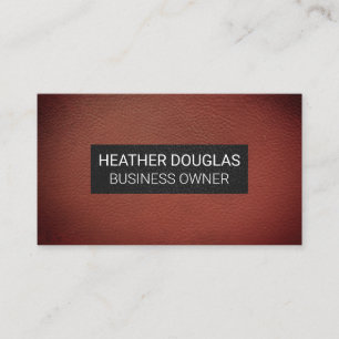 Cartão De Visita Fundo de couro de Vignette Vermelho Escuro