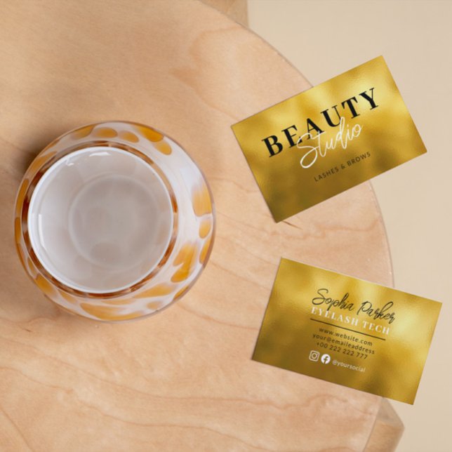 Cartão De Visita Fundo de Folha de Ouro (Criador carregado)