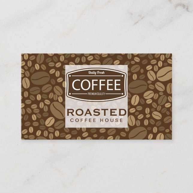 Cartão De Visita Fundo de Grãos de Café (Frente)
