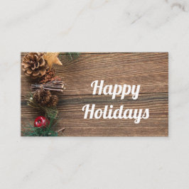 Cartão De Visita fundo de madeira com pínus