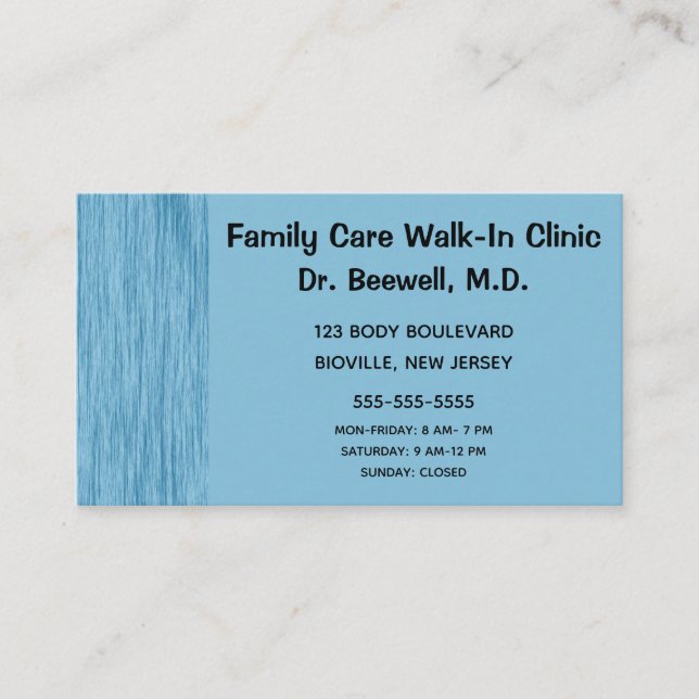 Cartão De Visita Fundo de manchas azuis (Frente)