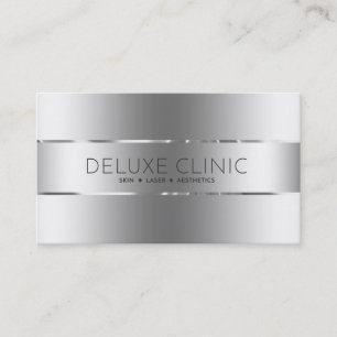 Cartão De Visita Fundo de Prata Metálica brilhante