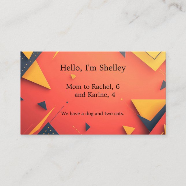 Cartão De Visita Fundo de triângulos com espaço de texto (Frente)