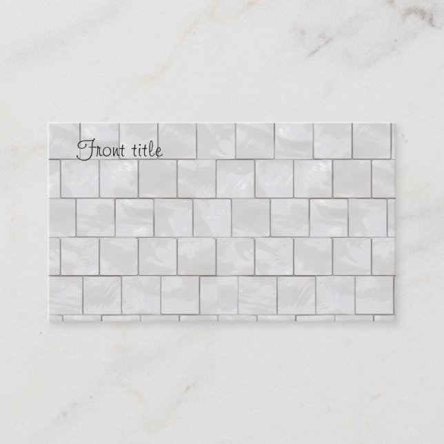 Cartão De Visita Fundo do Azulejo Marble Branco Decorativo (Frente)