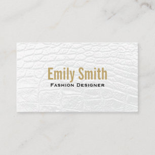 Cartão De Visita Fundo do Couro Crocodilo Branco