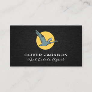 Cartão De Visita Fundo do Ícone de Ganso Voador Linen
