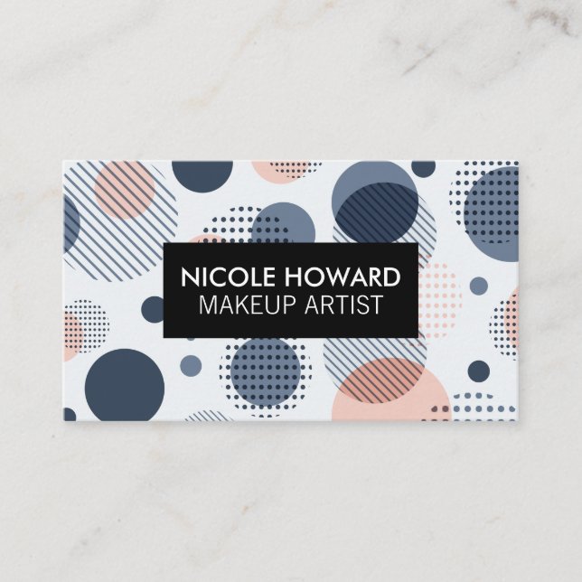 Cartão De Visita Fundo do padrão de Boho moderno (Frente)