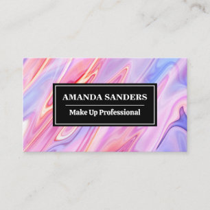 Cartão De Visita Fundo Líquido Rosa Púrpura