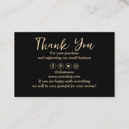 Cartão De Visita Fundo Negro Obrigado