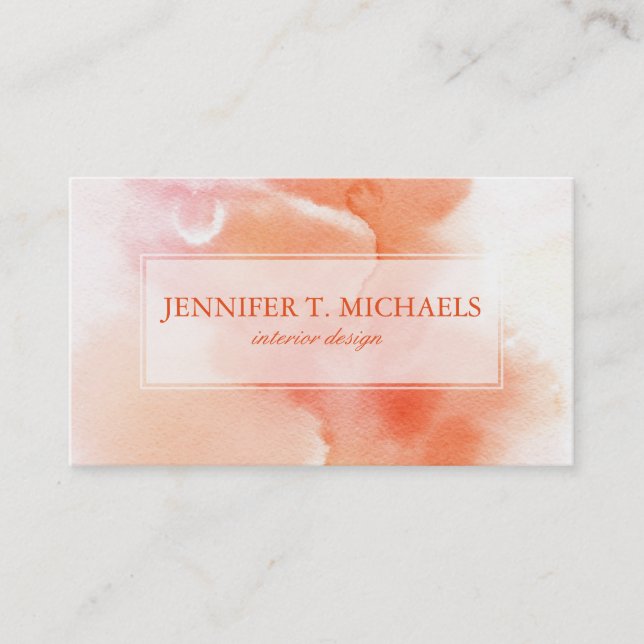 Cartão De Visita Fundo pintado mão 6 da aguarela abstrata (Frente)