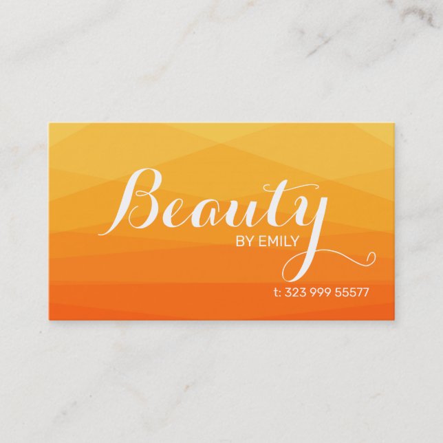 Cartão De Visita Fundo Poligonal Amarelo E Laranja (Frente)