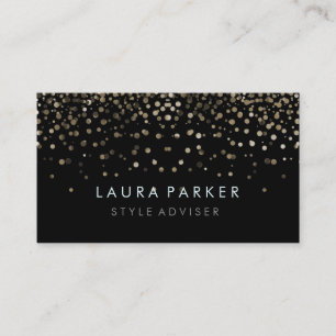 Cartão De Visita Fundo Preto de Falso Preto com Brilho Elegante
