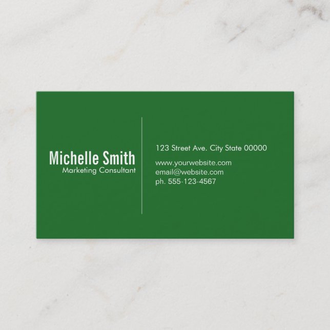 Cartão De Visita Fundo verde com linha divisória (Frente)