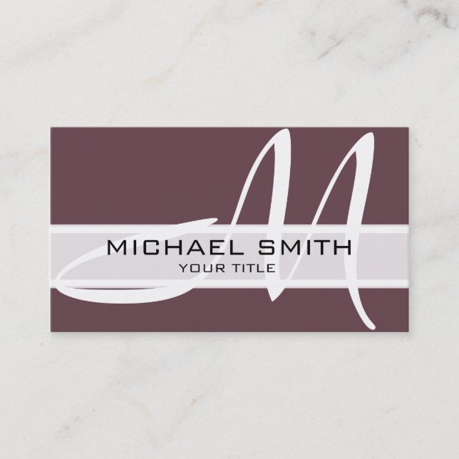 Cartão De Visita Fundo Vermelho Monograma Moderno Profundo do Tusca (Frente)