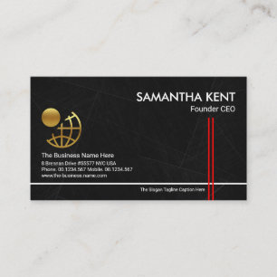 Cartão De Visita Funitor da Fundação CharCoal Marble Grunge Red S