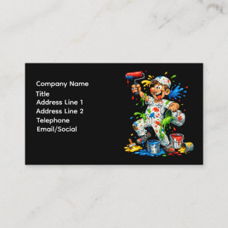 Cartão De Visita Funny Painter Cartoon Painter Business Card