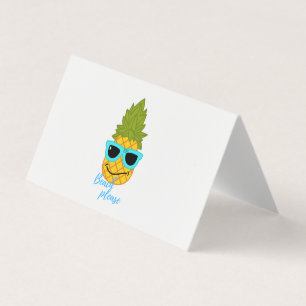 Cartão De Visita Funny Pineapple Chilling With Summer Sunglasses