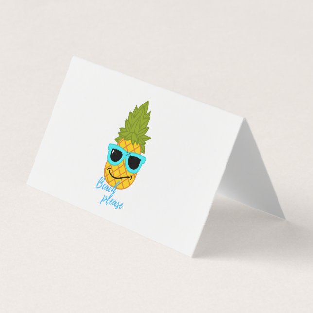 Cartão De Visita Funny Pineapple Chilling With Summer Sunglasses    (Frente)