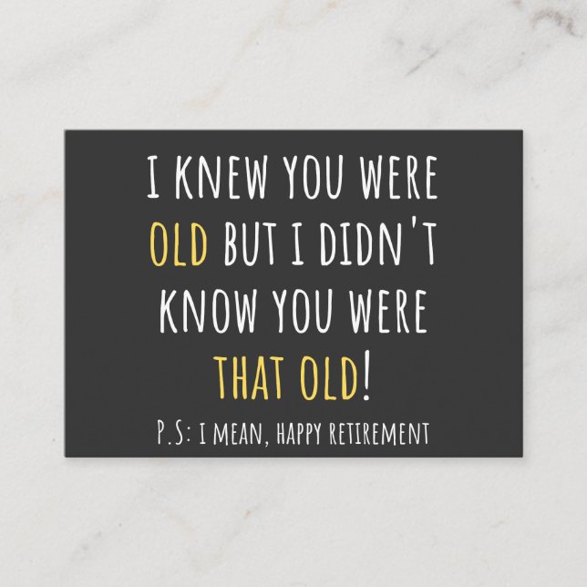 Cartão De Visita funny retirement, retired, retired teacher, retire (Frente)