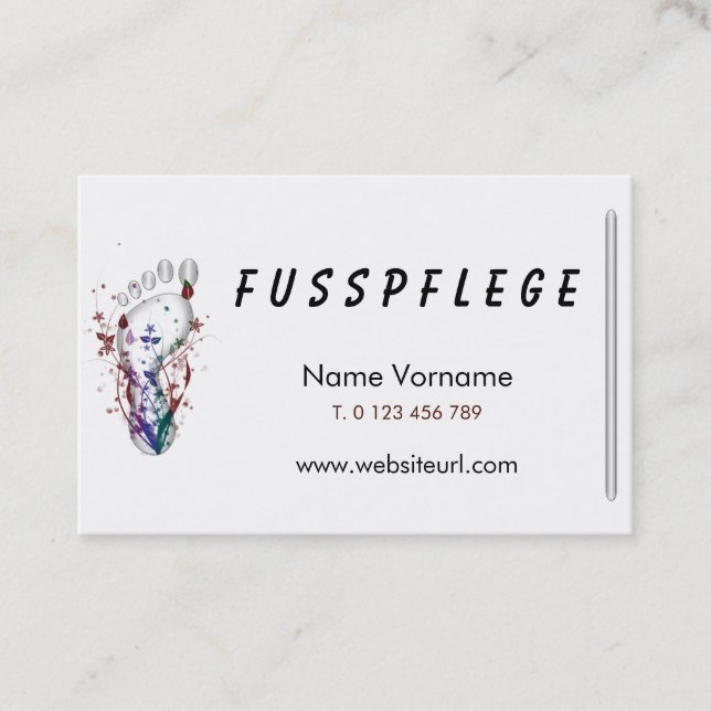 Cartão De Visita fusspflege cuidado pé (Frente)