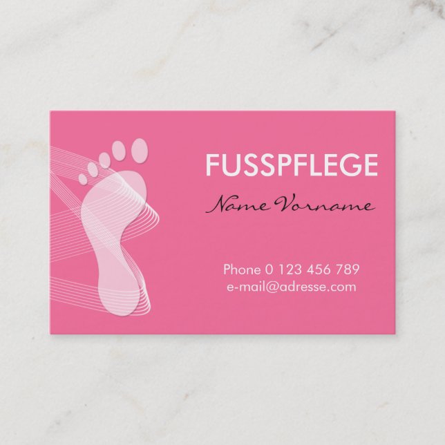 Cartão De Visita fusspflege cuidado pé (Frente)