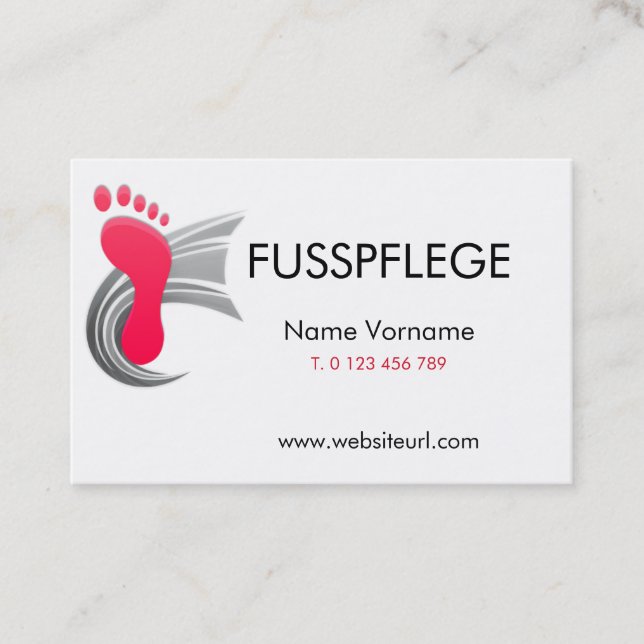 Cartão De Visita fusspflege cuidado pé (Frente)