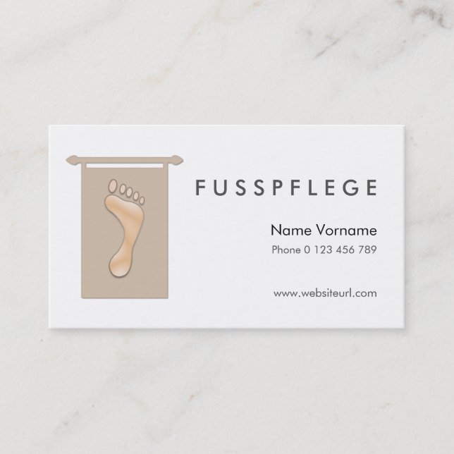 Cartão De Visita fusspflege cuidado pé (Frente)