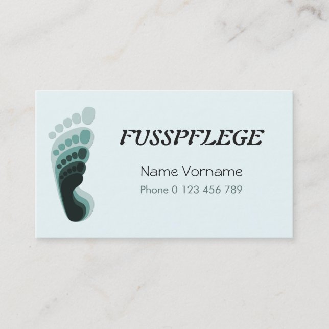 Cartão De Visita fusspflege cuidado pé (Frente)
