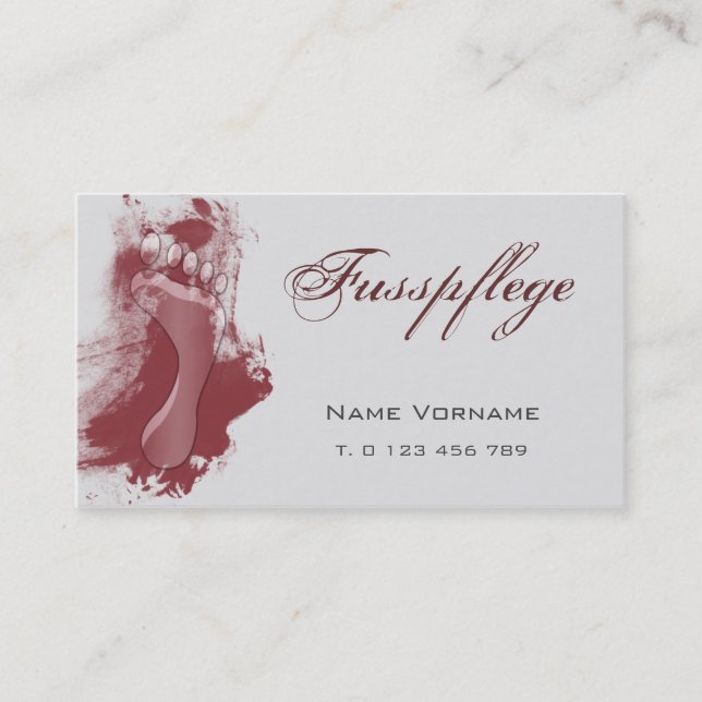 Cartão De Visita fußpflege cuidado pé (Frente)