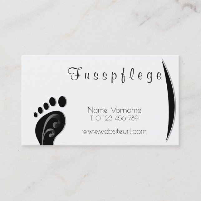 Cartão De Visita fusspflege cuidado pé (Frente)