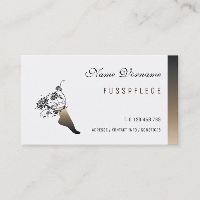 Cartão De Visita fusspflege cuidado pé (Frente)