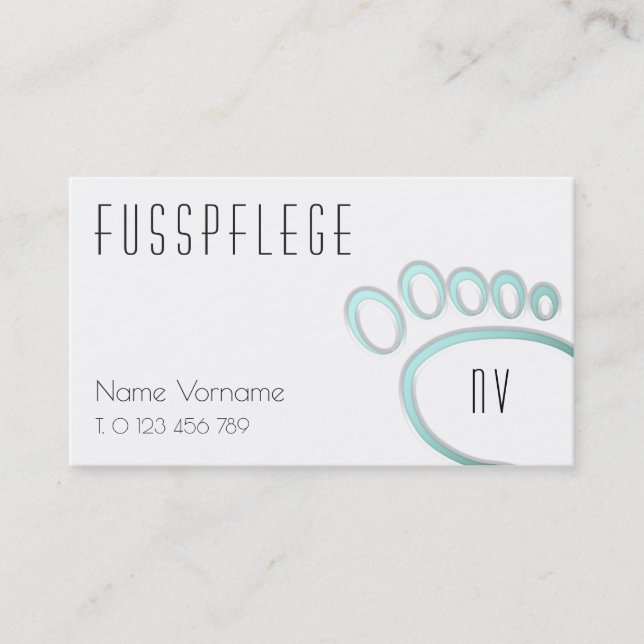 Cartão De Visita fusspflege cuidado pé (Frente)