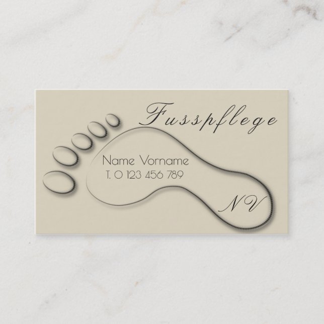 Cartão De Visita fusspflege cuidado pé (Frente)