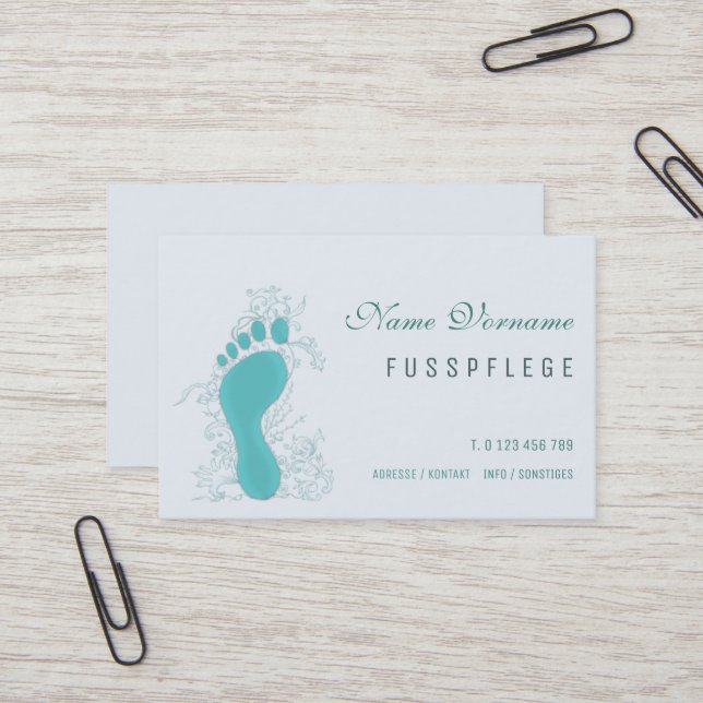 Cartão De Visita fusspflege cuidado pé (Frente/Verso In Situ)