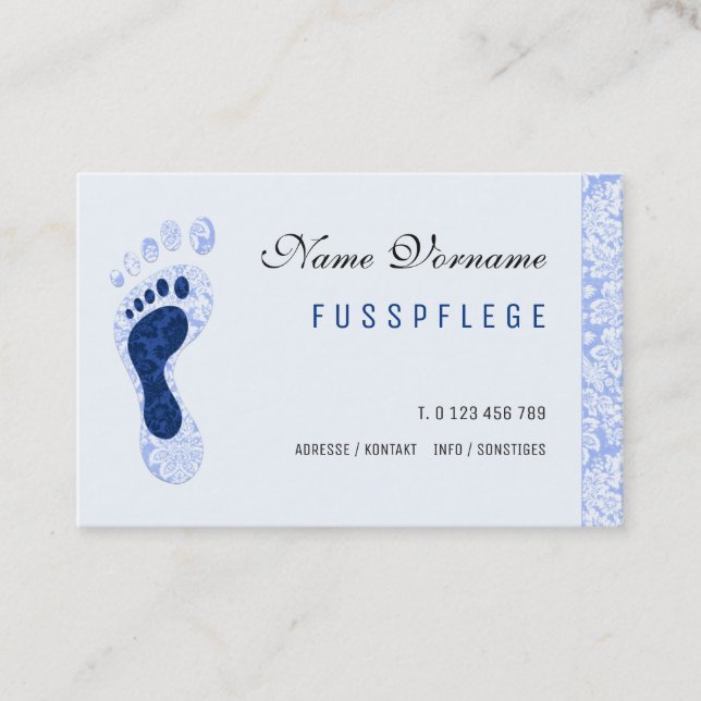Cartão De Visita fusspflege cuidado pé (Frente)