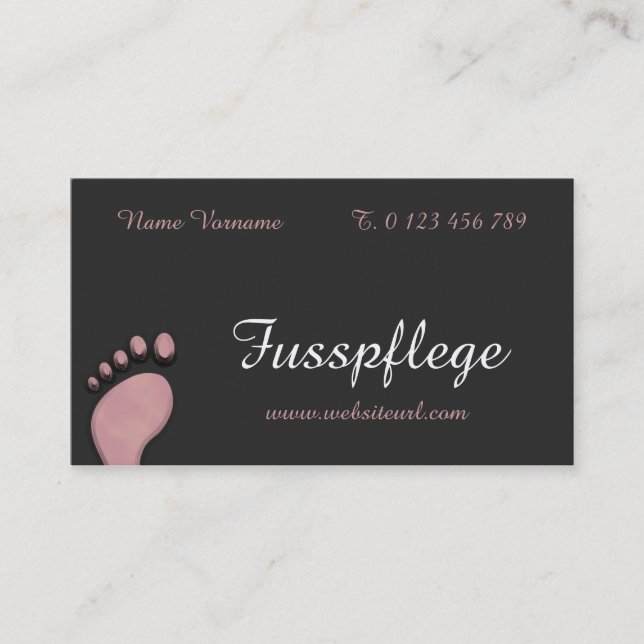 Cartão De Visita fusspflege cuidado pé (Frente)