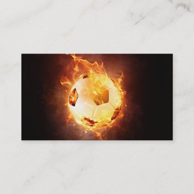 Cartão De Visita Futebol sob o fogo, bola, futebol (Frente)