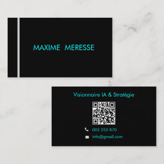 Cartão De Visita Futuristic Cyber Minimalist QR Code Business Card