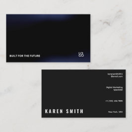 Cartão De Visita Futuristic Dark Tech Startup Business Card