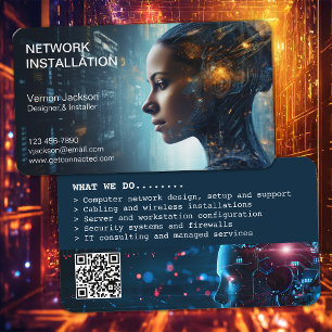 Cartão De Visita Futurística Network Installation Company