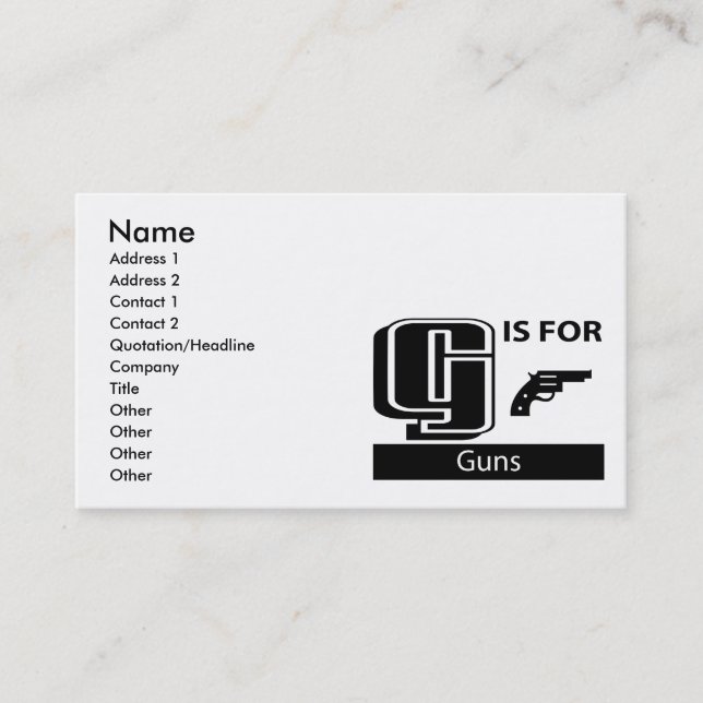 Cartão De Visita G é para armas (Frente)