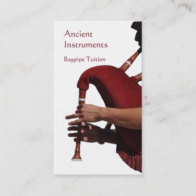 Cartão De Visita Gaita ou jogador do bagpipe (Frente)