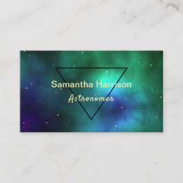 Cartão De Visita Galáxia Celestial Triângulo Verde Astrologia Chic