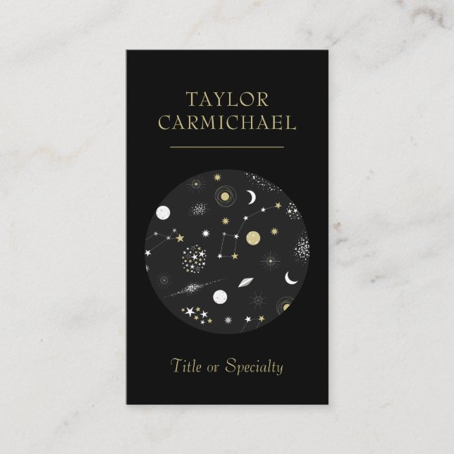 Cartão De Visita Galáxias e espaço preto das estrelas (Frente)