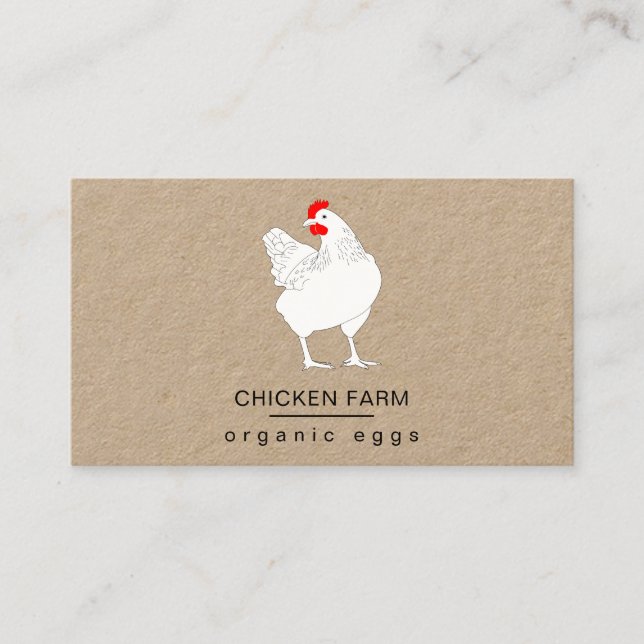 Cartão De Visita Galinha De Ovos Orgânicos Galinha De Fazenda Vinta (Frente)