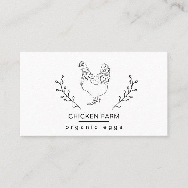 Cartão De Visita Galinha De Ovos Orgânicos Galinha De Fazenda Vinta (Frente)