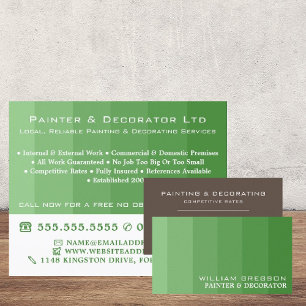Cartão De Visita Gamas de Ombre Verde, Pintor e Decorador