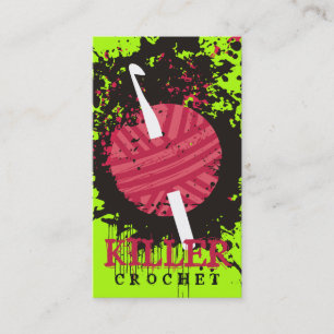 Cartão De Visita Gancho de crochet vermelho da explosão do fio da